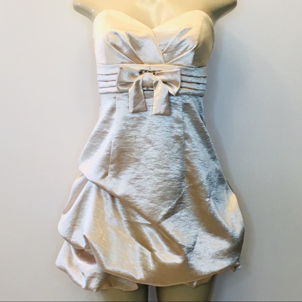 Jodi Kristopher Gold Strapless Dress